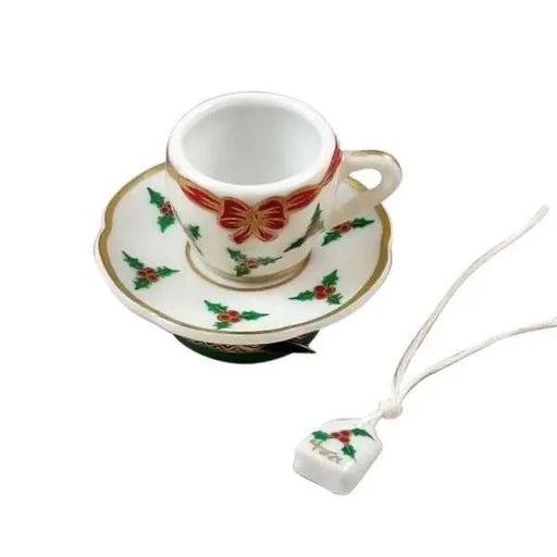 Christmas Teacup Delight for Holiday Cheer Porcelain Limoges Xmas Theme China French Trinket Box