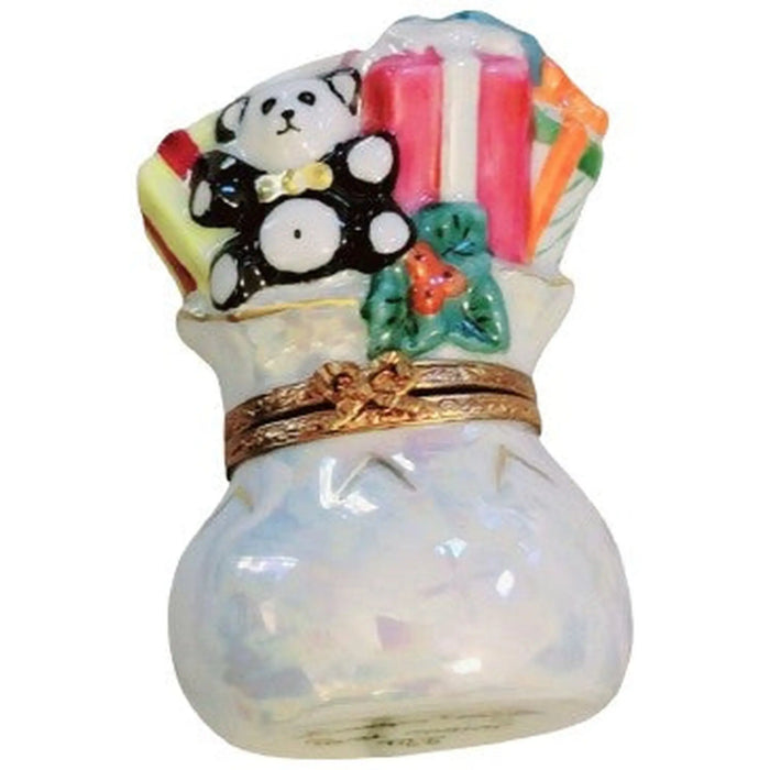 Christmas Toy Bag Delight Porcelain Limoges xmas theme French Trinket Box