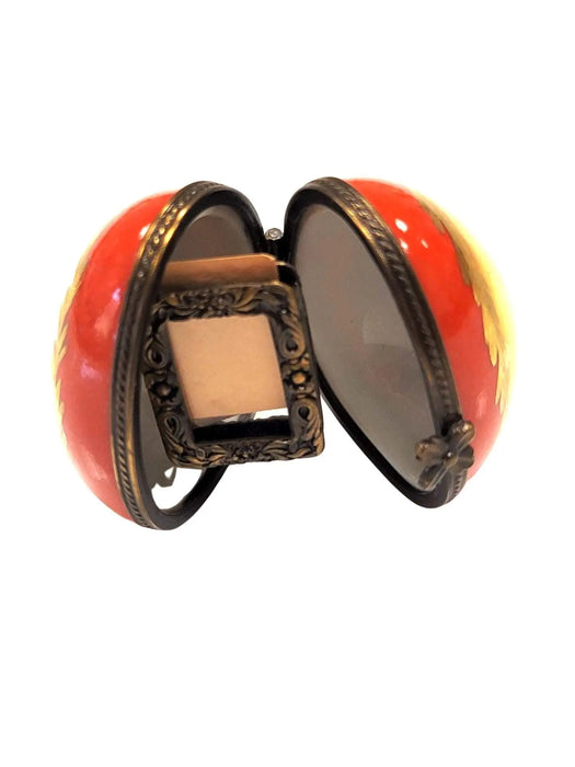 Christmas Tree Egg Limoges Picture Frame for Holiday Decor Porcelain Limoges xmas egg French Trinket Box