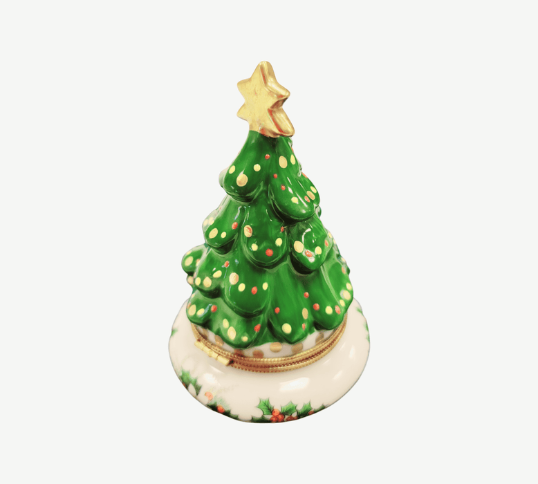 Christmas Tree w Magnolias Limoges Box Porcelain Figurine-Christmas Tree-CH1R246