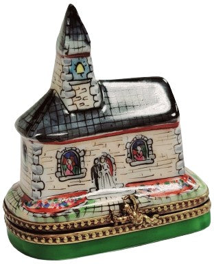 Church Limoges Box for Spiritual Collectors Porcelain Limoges christian French Trinket Box