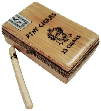 Cigar Box Limoges Figurine for Collectors Porcelain Limoges wine Limoges Box men French Trinket Box