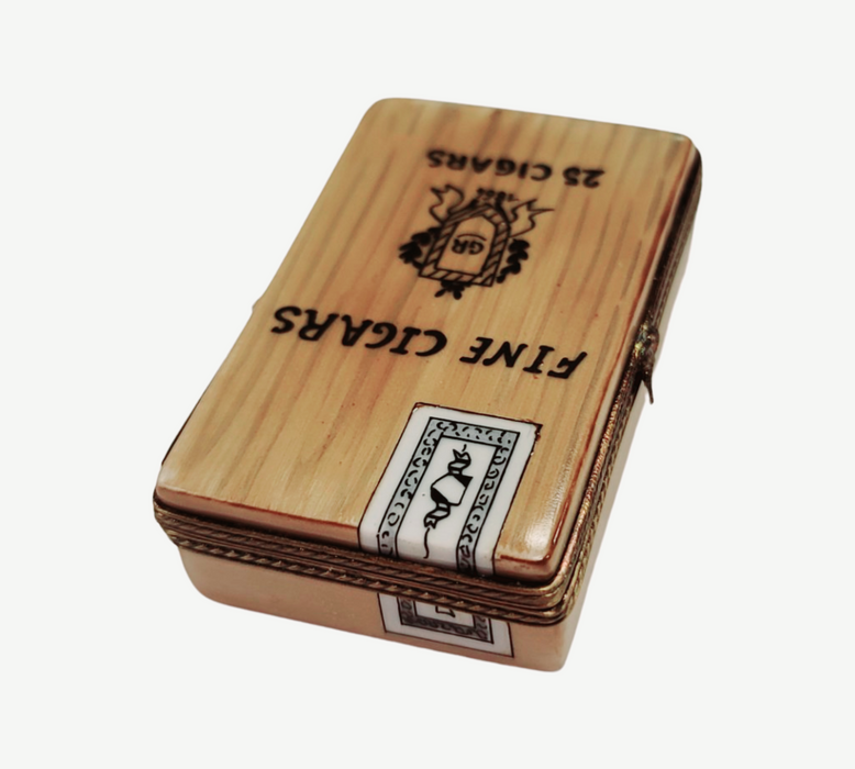 Cigar Box Limoges Figurine for Collectors Porcelain Limoges wine Limoges Box men French Trinket Box