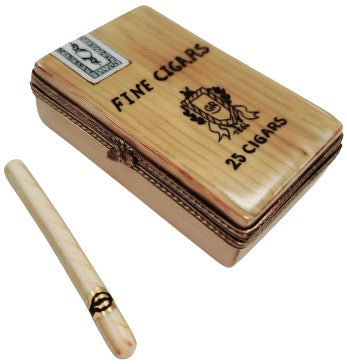 Cigar Box Limoges Figurine for Collectors Porcelain Limoges wine Limoges Box men French Trinket Box