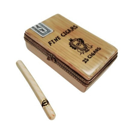 Genuine Cigar Removable Cigars Limoges box painted by hand in France, from Limoges Boutique