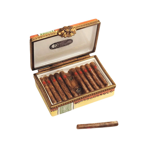 Cigar Box Limoges Figurine for Collectors Porcelain Limoges wine Limoges Box men French Trinket Box