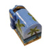 Painted details on the Beach House Mailbox Limoges box, French art in miniature