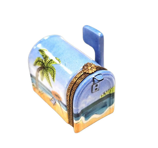 Coastal Elegance Mailbox Figurine for Beach Lovers Porcelain Limoges home beach French Trinket Box
