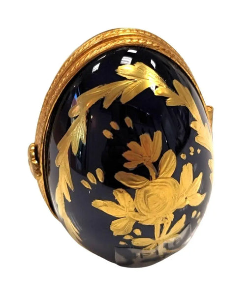 Cobalt Blue Egg Gold Limoges Picture Frame for Elegant Home Decor Porcelain Limoges egg French Trinket Box