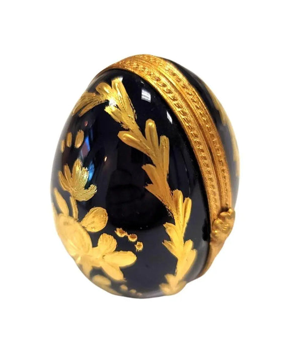 Cobalt Blue Egg Gold Limoges Picture Frame for Elegant Home Decor Porcelain Limoges egg French Trinket Box