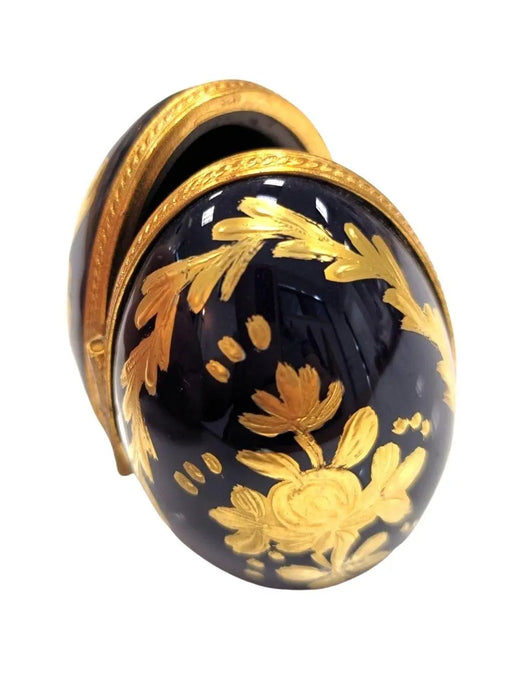 Cobalt Blue Egg Gold Limoges Picture Frame for Elegant Home Decor Porcelain Limoges egg French Trinket Box