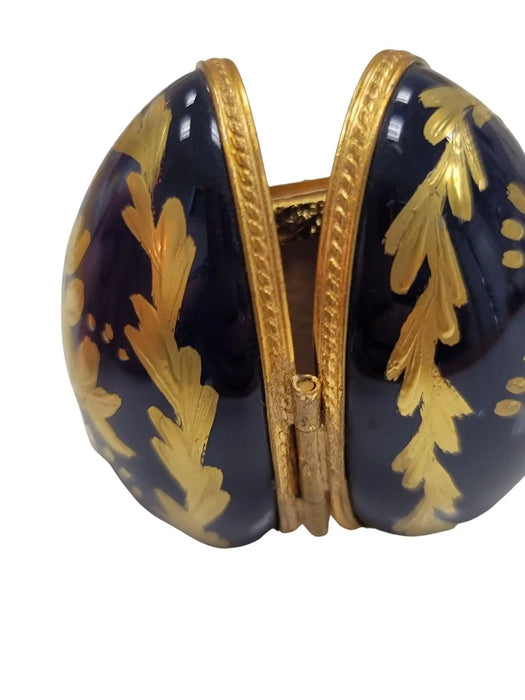 Cobalt Blue Egg Gold Limoges Picture Frame for Elegant Home Decor Porcelain Limoges egg French Trinket Box