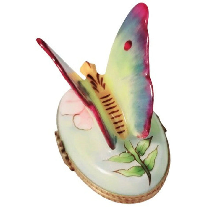 Colorful Butterfly Limoges Box for Nature Lovers Porcelain Limoges Butterfly French Trinket Box