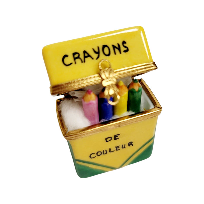 Colorful Crayon Box Figurine for Creative Gift Porcelain Limoges fine art Baby French Trinket Box