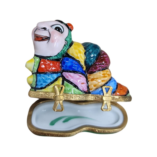 Colorful Worm Limoges Box Porcelain Figurine-LIMOGES BOXES bugs critters bug-CH7N251