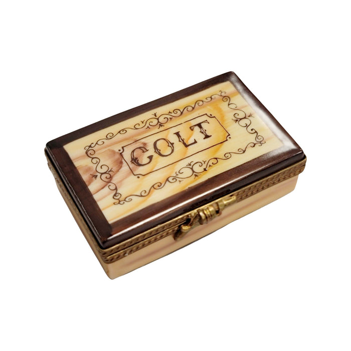 Colt 45 Sheriff Badge for Collectors Porcelain Limoges men professional united states French Trinket Box