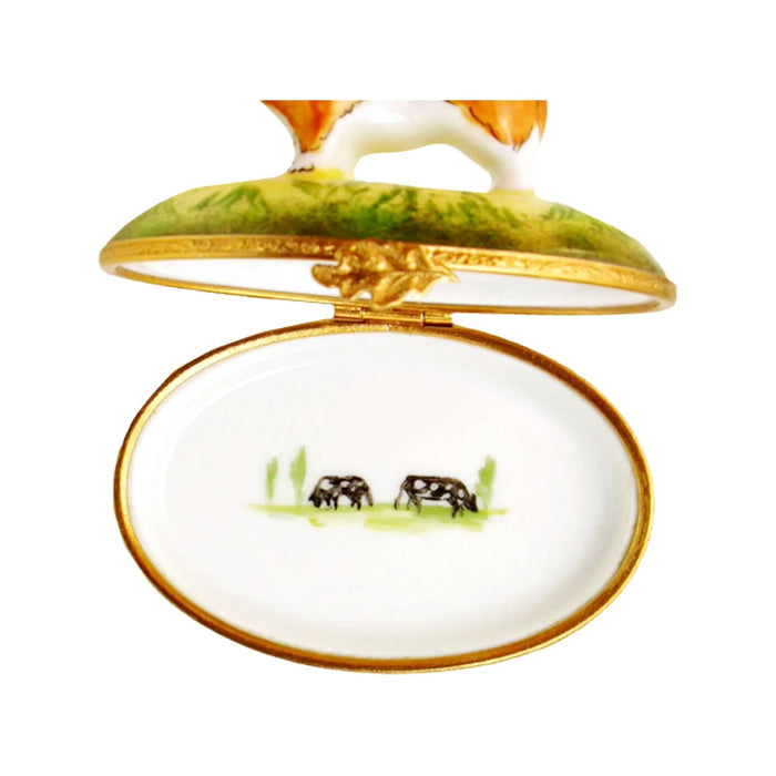 Corgi Dog Limoges Box for Dog Lovers Porcelain Limoges Dog French Trinket Box