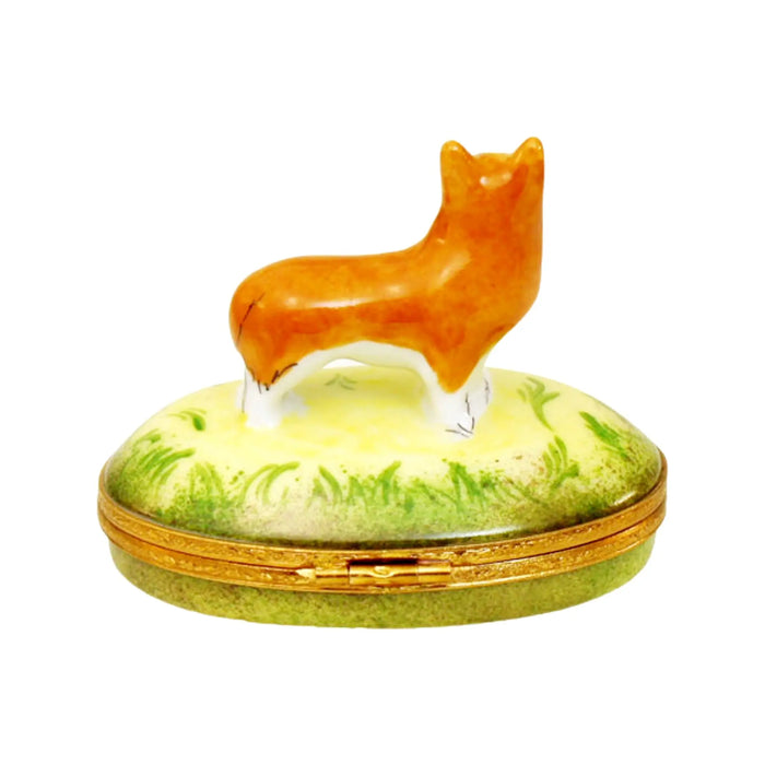 Corgi Dog Limoges Box for Dog Lovers Porcelain Limoges Dog French Trinket Box