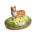Corgi Dog Limoges Box for Dog Lovers Porcelain Limoges Dog French Trinket Box