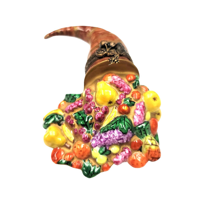 Cornucopia Elegance for Thanksgiving Porcelain Limoges Thanksgiving xmas French Trinket Box