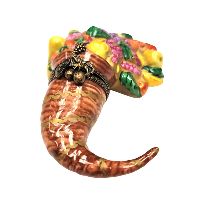 Cornucopia Elegance for Thanksgiving Porcelain Limoges Thanksgiving xmas French Trinket Box