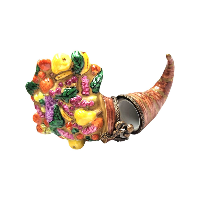 Cornucopia Elegance for Thanksgiving Porcelain Limoges Thanksgiving xmas French Trinket Box