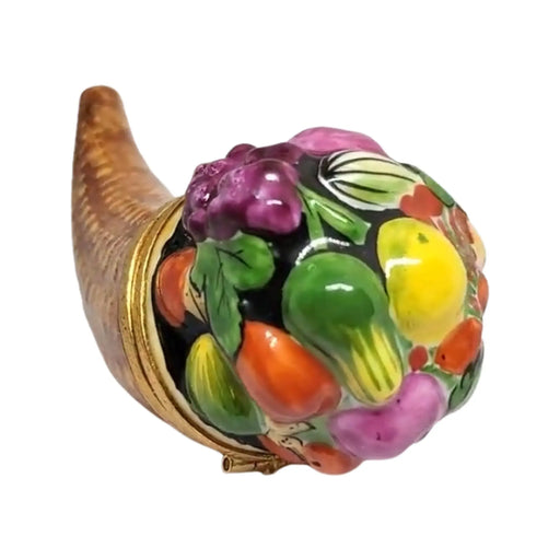 Cornucopia Box for Thanksgiving Decor Porcelain Limoges Thanksgiving French Trinket Box