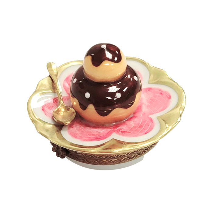 Cream Puff Delight for Dessert Lovers Porcelain Limoges Dessert French Trinket Box
