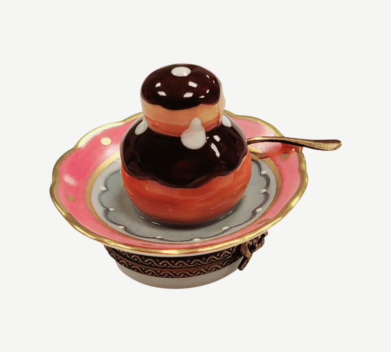 Cream Puff Elegance for Collectors Porcelain Limoges Dessert French Trinket Box