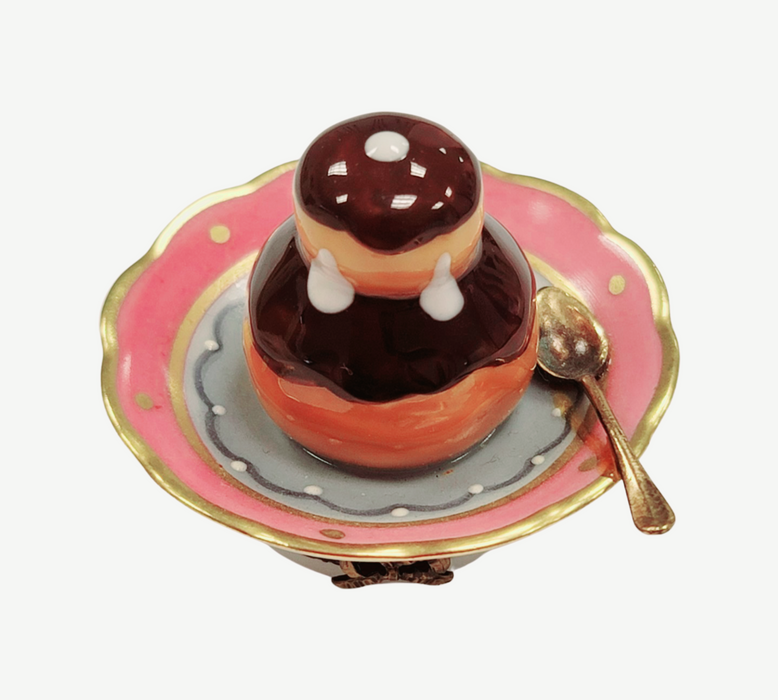 Cream Puff Elegance for Collectors Porcelain Limoges Dessert French Trinket Box