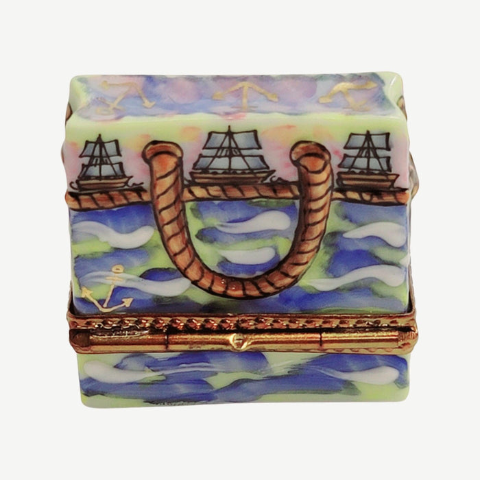Cruise Ship Bag Beach Purse Limoges Box Porcelain Figurine-bag trinket box limoges-CH3S264