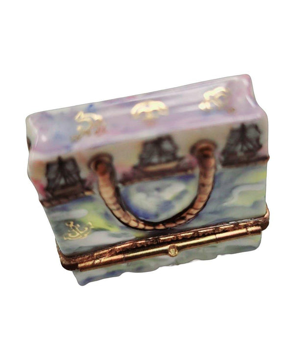 Cruise Ship Bag Beach Purse Limoges Box Porcelain Figurine-bag trinket box limoges-CH3S264