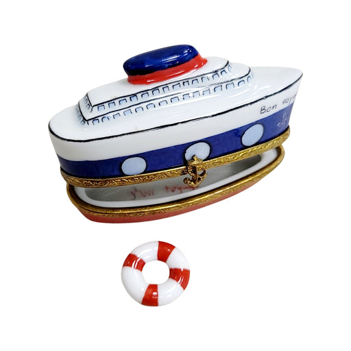 Cruise Ship Elegance for Collectors Porcelain Limoges vehicle world boat French Trinket Box