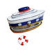 Cruise Ship Elegance for Collectors Porcelain Limoges vehicle world boat French Trinket Box