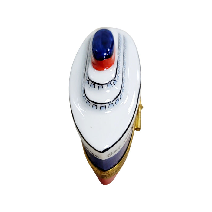 Cruise Ship Elegance for Collectors Porcelain Limoges vehicle world boat French Trinket Box