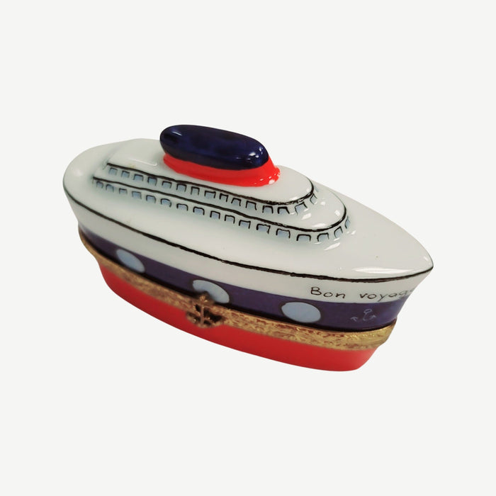 Cruise Ship Elegance for Collectors Porcelain Limoges vehicle world boat French Trinket Box