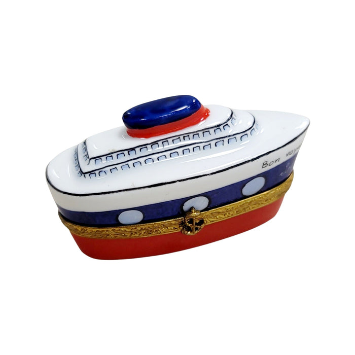 Cruise Ship Elegance for Collectors Porcelain Limoges vehicle world boat French Trinket Box