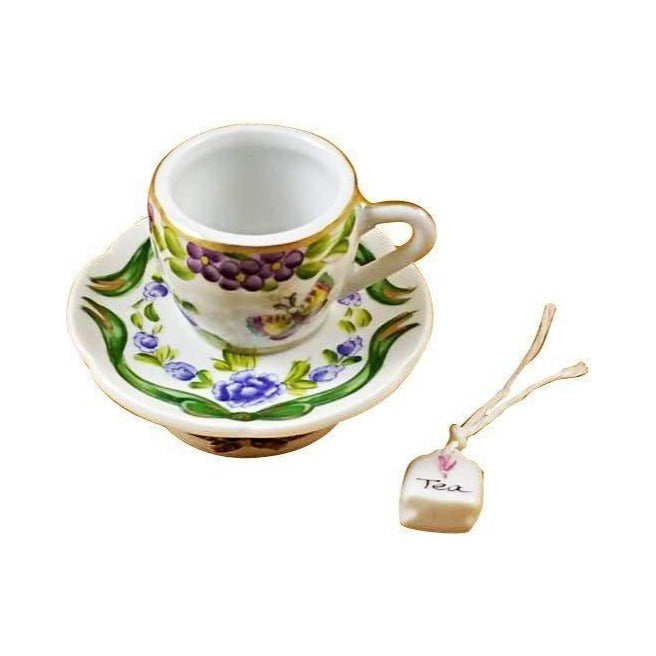 Genuine Rochard Cup Saucer Butterfly Limoges box painted by hand in France, from Limoges Boutique