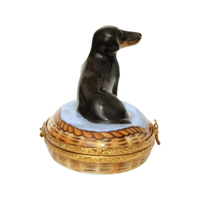 Dachshund Limoges Box for Dog Lovers Porcelain Limoges Dog French Trinket Box