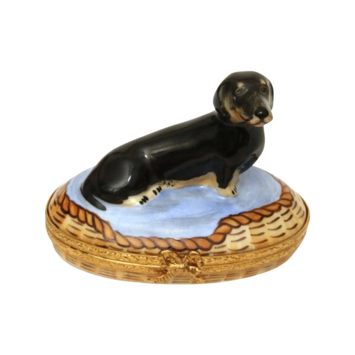 Dachshund Limoges Box for Dog Lovers Porcelain Limoges Dog French Trinket Box