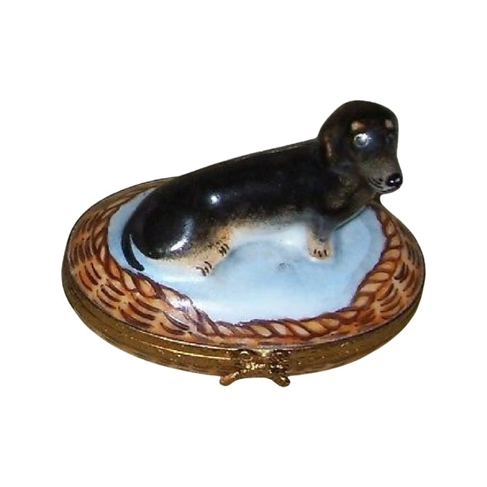 Dachshund Limoges Box for Dog Lovers Porcelain Limoges Dog French Trinket Box