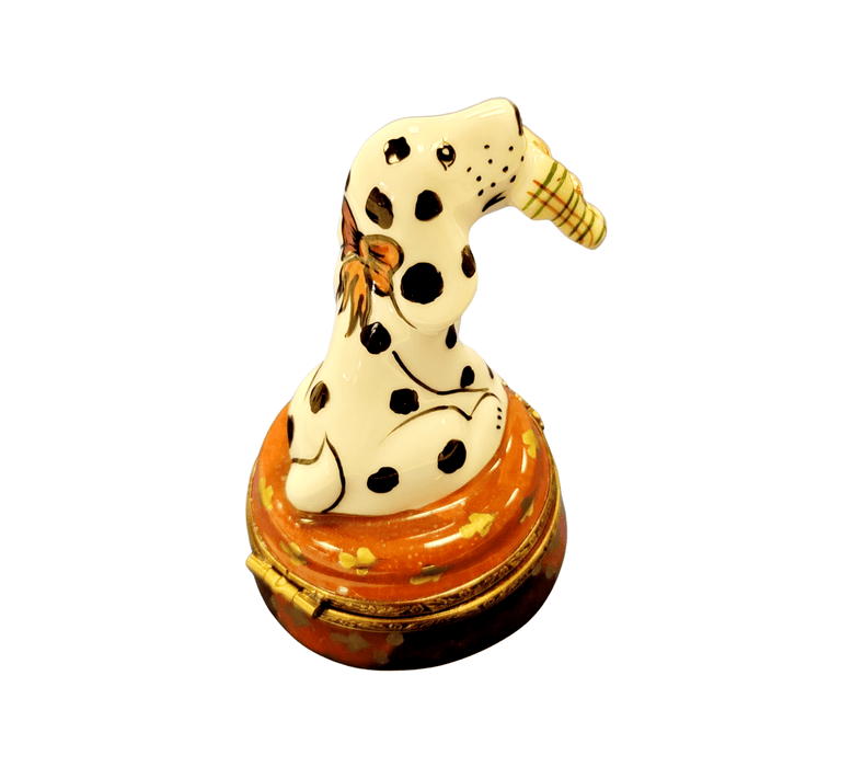 Dalmatian Dog Figurine for Collectors Porcelain Limoges Dog LIMOGES BOXES French Trinket Box