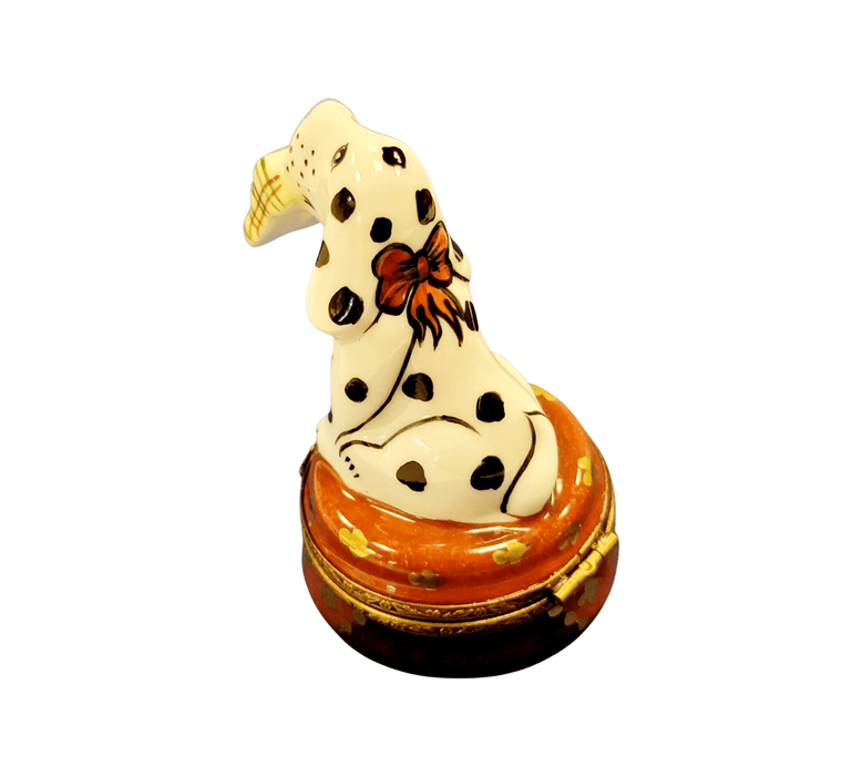 Dalmatian Dog Figurine for Collectors Porcelain Limoges Dog LIMOGES BOXES French Trinket Box