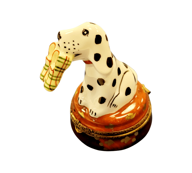 Dalmatian Dog Figurine for Collectors Porcelain Limoges Dog LIMOGES BOXES French Trinket Box