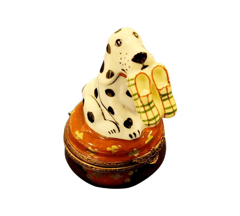 Dalmatian Dog Figurine for Collectors Porcelain Limoges Dog LIMOGES BOXES French Trinket Box