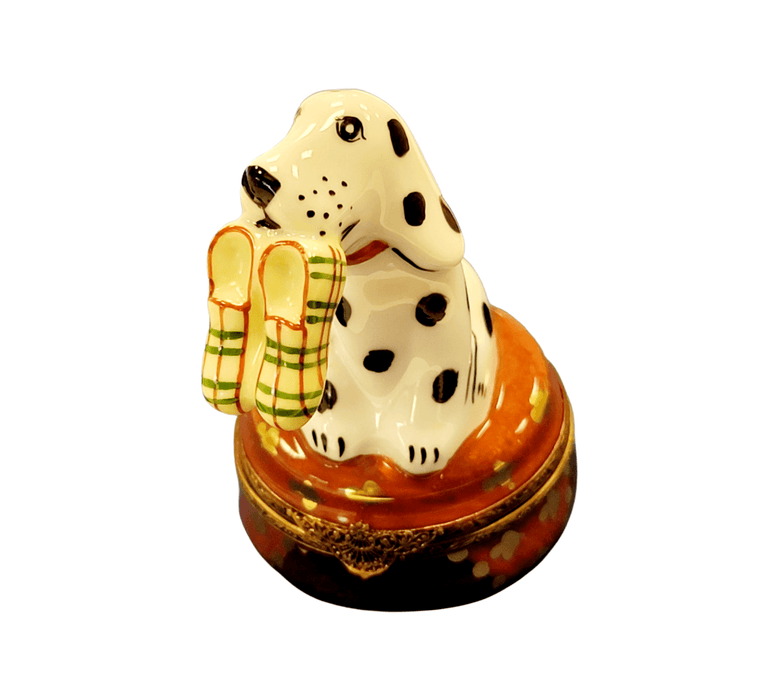 Dalmatian Dog Figurine for Collectors Porcelain Limoges Dog LIMOGES BOXES French Trinket Box