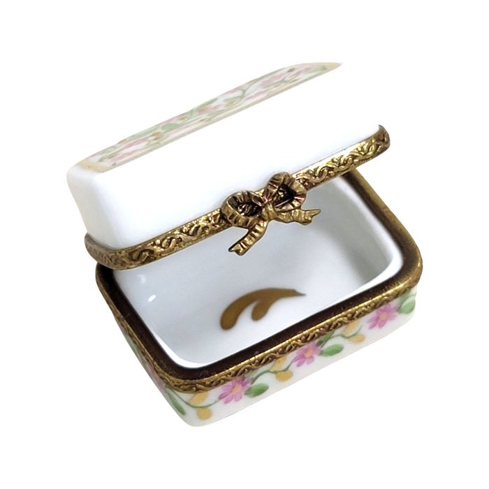 Floral Limoges Box for Elegant Gifting Porcelain Limoges square French Trinket Box