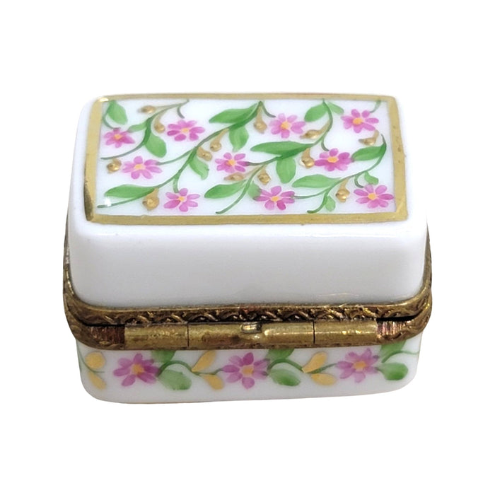 Floral Limoges Box for Elegant Gifting Porcelain Limoges square French Trinket Box