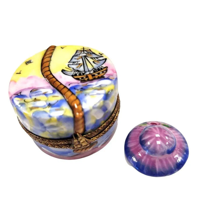 Designer Hat Box for Collectors Porcelain Limoges hats fashion LIMOGES BoXES French Trinket Box