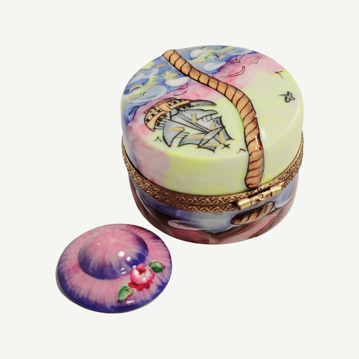 Designer Hat Box for Collectors Porcelain Limoges hats fashion LIMOGES BoXES French Trinket Box
